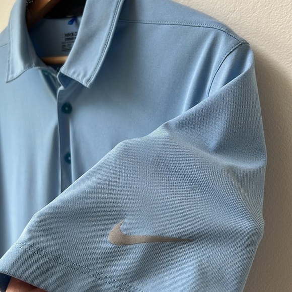 NIKE GOLF MENS BLUE DRI-FIT POLO SHIRT SIZE MEDIUM - Picture 5 of 9